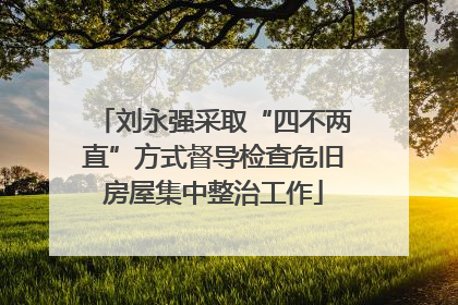 刘永强采取“四不两直”方式督导检查危旧房屋集中整治工作