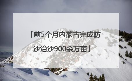 前5个月内蒙古完成防沙治沙900余万亩