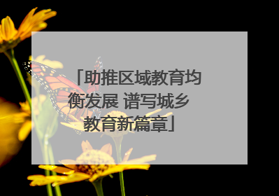 助推区域教育均衡发展 谱写城乡教育新篇章