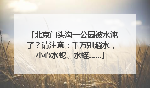 北京门头沟一公园被水淹了？请注意：千万别趟水，小心水蛇、水蛭……