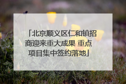 北京顺义区仁和镇招商迎来重大成果 重点项目集中签约落地