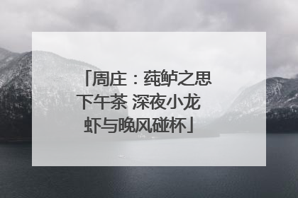 周庄：莼鲈之思下午茶 深夜小龙虾与晚风碰杯