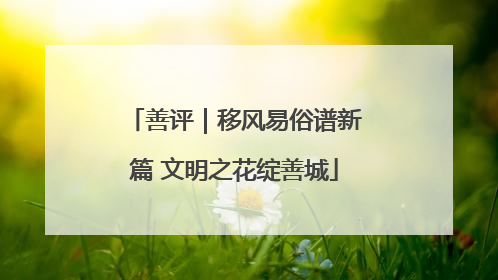 善评｜移风易俗谱新篇 文明之花绽善城