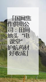国网焦作供电公司：田间地头“电课堂” 护航药材好收成
