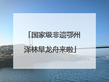 国家级非遗鄂州泽林旱龙舟来啦