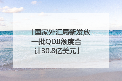 国家外汇局新发放一批QDII额度合计30.8亿美元