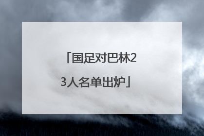 国足对巴林23人名单出炉