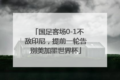 国足客场0-1不敌印尼，提前一轮告别美加墨世界杯