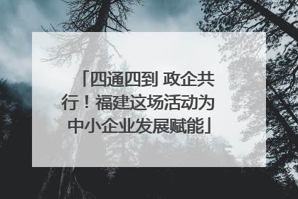 四通四到 政企共行！福建这场活动为中小企业发展赋能