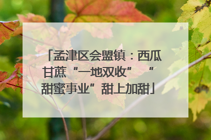 孟津区会盟镇：西瓜甘蔗“一地双收” “甜蜜事业”甜上加甜