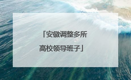 安徽调整多所高校领导班子