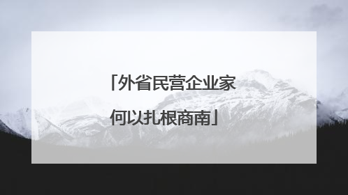 外省民营企业家何以扎根商南