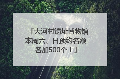 大河村遗址博物馆本周六、日预约名额各加500个！