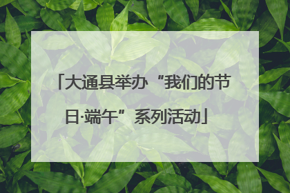 大通县举办“我们的节日·端午”系列活动