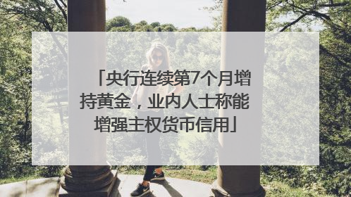 央行连续第7个月增持黄金，业内人士称能增强主权货币信用