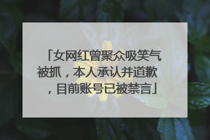 女网红曾聚众吸笑气被抓，本人承认并道歉，目前账号已被禁言