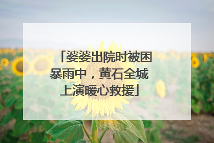 婆婆出院时被困暴雨中，黄石全城上演暖心救援