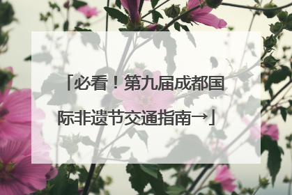 必看！第九届成都国际非遗节交通指南→