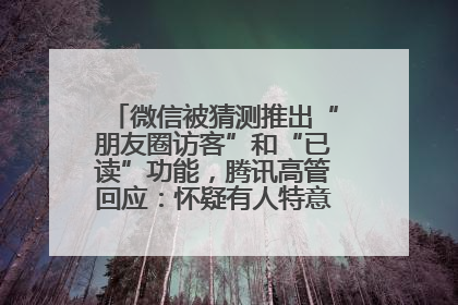微信被猜测推出“朋友圈访客”和“已读”功能，腾讯高管回应：怀疑有人特意反复翻炒流量
