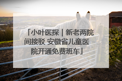 小叶医探｜新老两院间接驳 安徽省儿童医院开通免费班车