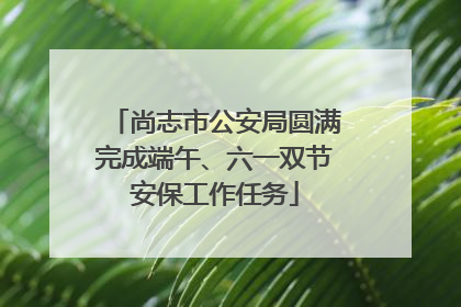 尚志市公安局圆满完成端午、六一双节安保工作任务
