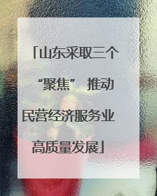 山东采取三个“聚焦” 推动民营经济服务业高质量发展