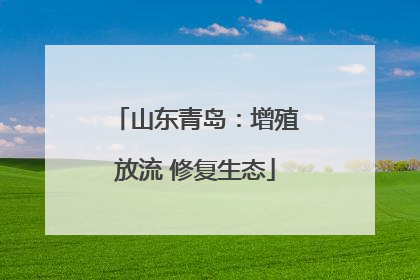 山东青岛：增殖放流 修复生态