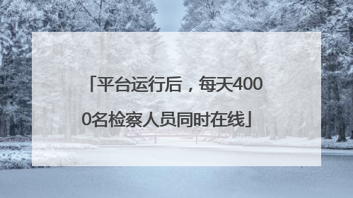 平台运行后，每天4000名检察人员同时在线