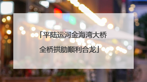 平陆运河金海湾大桥全桥拱肋顺利合龙