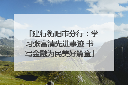 建行衡阳市分行：学习张富清先进事迹 书写金融为民美好篇章