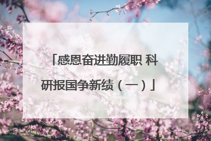 感恩奋进勤履职 科研报国争新绩（一）