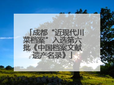 成都“近现代川菜档案”入选第六批《中国档案文献遗产名录》