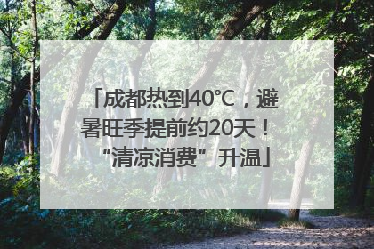 成都热到40℃，避暑旺季提前约20天！“清凉消费”升温