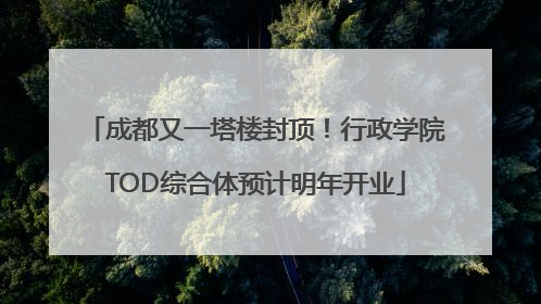成都又一塔楼封顶！行政学院TOD综合体预计明年开业