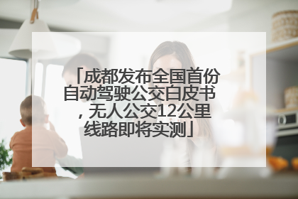 成都发布全国首份自动驾驶公交白皮书，无人公交12公里线路即将实测
