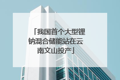 我国首个大型锂钠混合储能站在云南文山投产