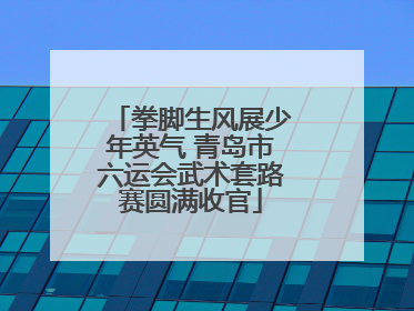 拳脚生风展少年英气 青岛市六运会武术套路赛圆满收官