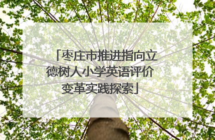 枣庄市推进指向立德树人小学英语评价变革实践探索