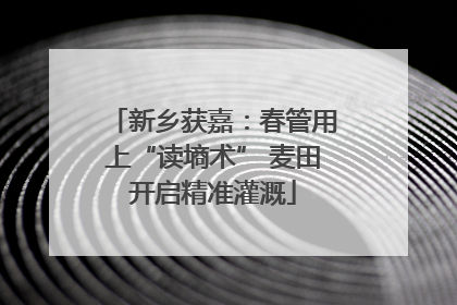 新乡获嘉：春管用上“读墒术” 麦田开启精准灌溉