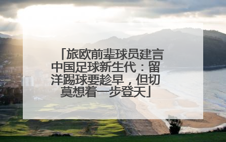 旅欧前辈球员建言中国足球新生代：留洋踢球要趁早，但切莫想着一步登天