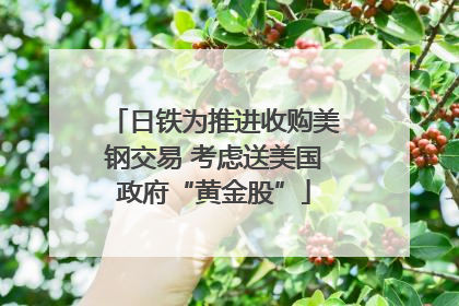 日铁为推进收购美钢交易 考虑送美国政府“黄金股”