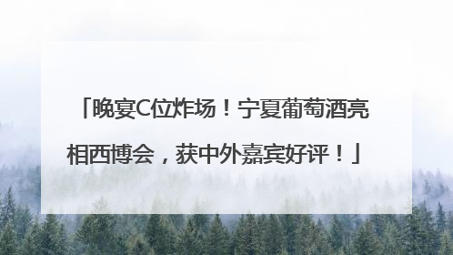 晚宴C位炸场！宁夏葡萄酒亮相西博会，获中外嘉宾好评！