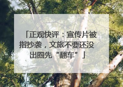 正观快评：宣传片被指抄袭，文旅不要还没出圈先“翻车”