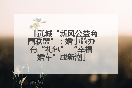 武城“新风公益商圈联盟”：婚事简办有“礼包” “幸福婚车”成新潮