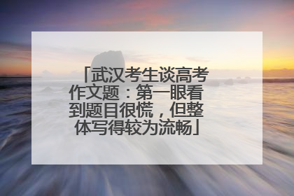 武汉考生谈高考作文题：第一眼看到题目很慌，但整体写得较为流畅
