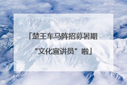 楚王车马阵招募暑期“文化宣讲员”啦