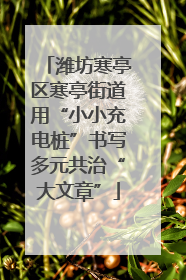 潍坊寒亭区寒亭街道用“小小充电桩”书写多元共治“大文章”