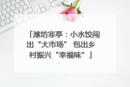 潍坊寒亭：小水饺闯出“大市场” 包出乡村振兴“幸福味”