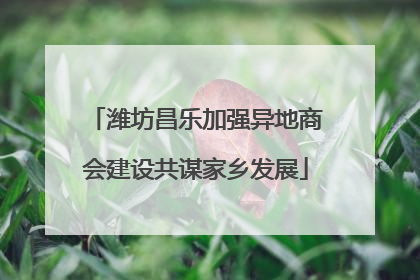 潍坊昌乐加强异地商会建设共谋家乡发展