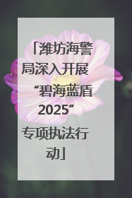 潍坊海警局深入开展“碧海蓝盾2025”专项执法行动
